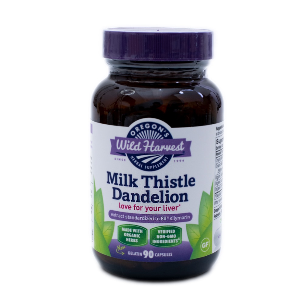 Milk Thistle Dandelion -- 90 Vegan Capsules (Веганские капсулы) Oregon's Wild Harvest