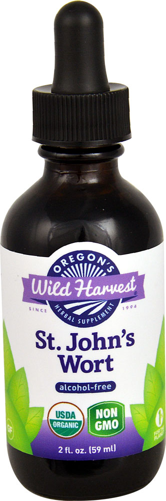 Organic St. John's Wort Alcohol-Free (Безалкогольный) -- 2 fl oz (Жидкие унции) Oregon's Wild Harvest