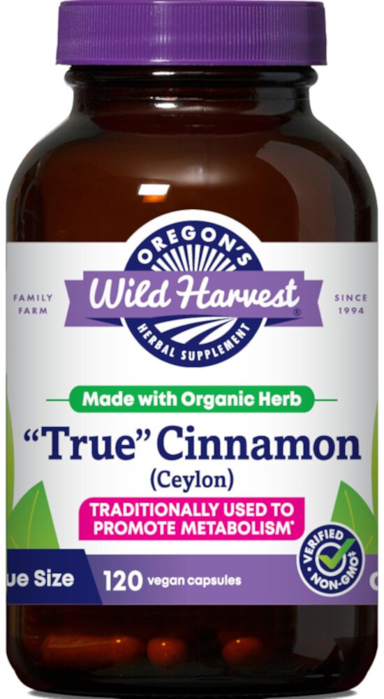 True Cinnamon Ceylon -- 120 Vegan Capsules (Веганские капсулы) Oregon's Wild Harvest