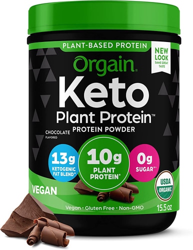 Органический веганский кето, 10 г протеинового порошка на растительной основе, шоколада — 15,5 унций Orgain