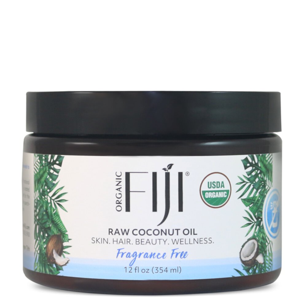 Органическое сырое кокосовое масло Fiji без запаха -- 12 жидких унций Organic Fiji