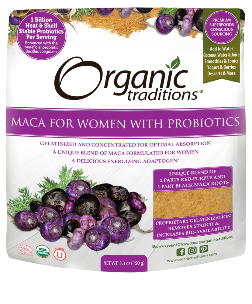 Мака для женщин с пробиотиками — 5,3 унции Organic Traditions