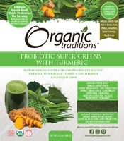 Organic Traditions Probiotic Super Greens с куркумой — 3,5 унции Organic Traditions