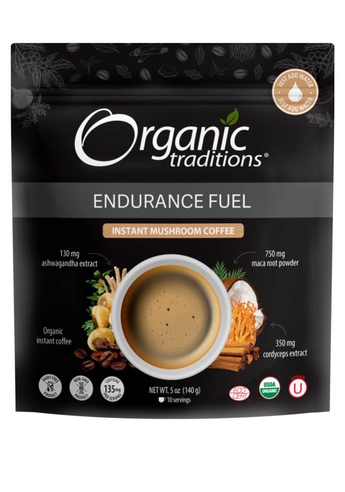 Instant Mushroom Coffee - Endurance Fuel -- 5 oz (Унции) Organic Traditions