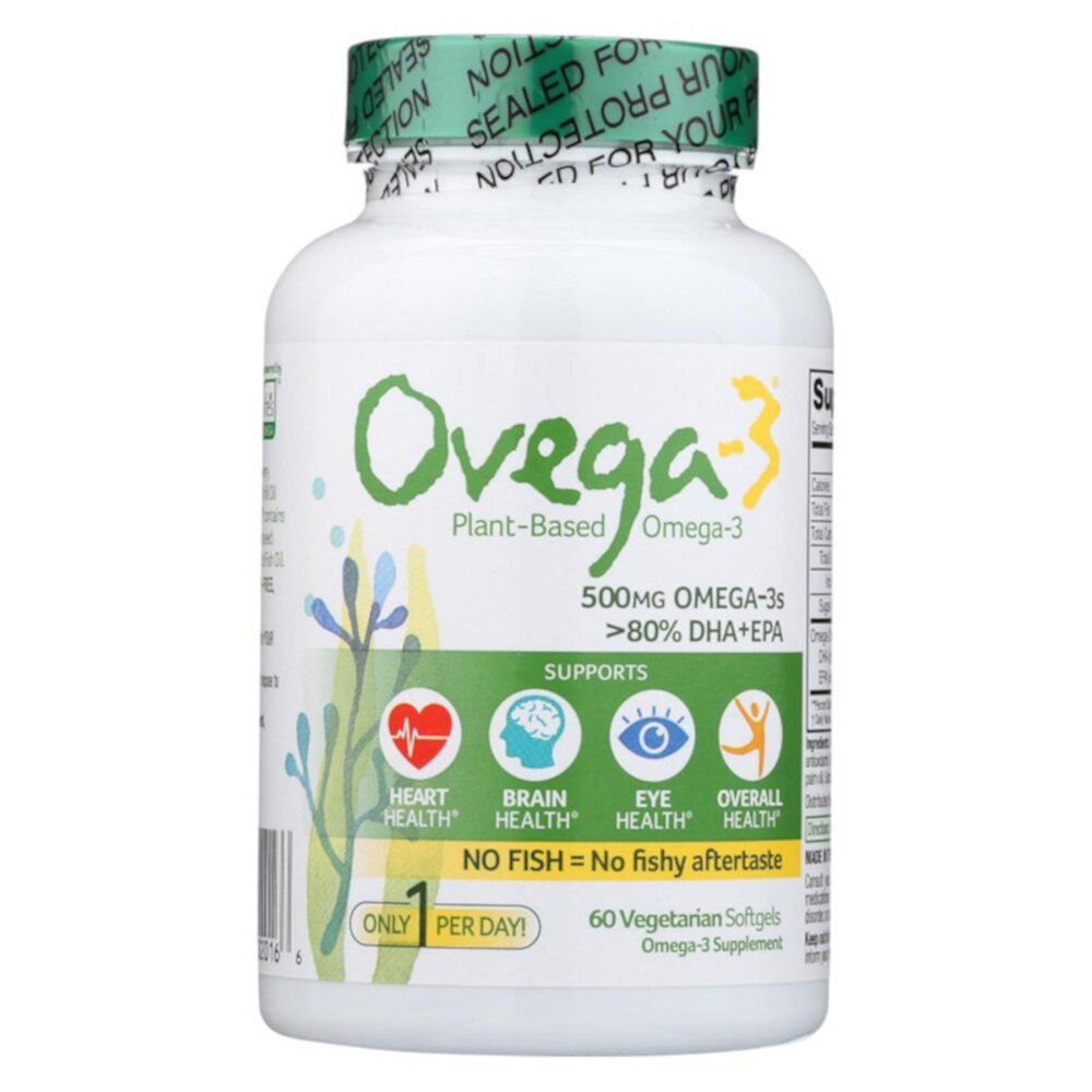 Ovega-3 для здоровья сердца - 500 мг - 60 вегетарианских капсул - Ovega-3 Ovega-3