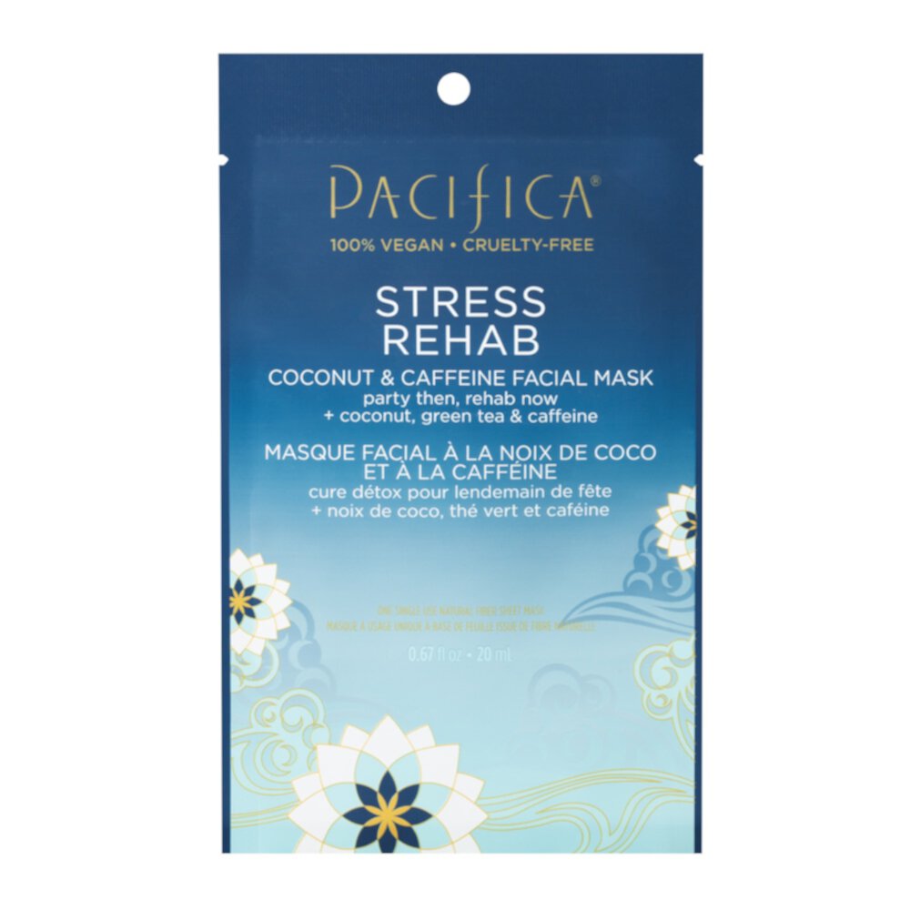 Pacifica Stress Rehab Coconut &amp; Кофеиновая маска для лица -- 1 маска Pacifica