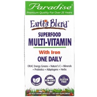 Paradise Herbs Earth's Blend Superfood Мультивитамины с железом — 60 вегетарианских капсул Paradise Herbs