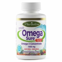 Omega Sure® Омега-3 Концентрат - 1000 мг - 60 растительных капсул - Paradise Herbs Paradise Herbs