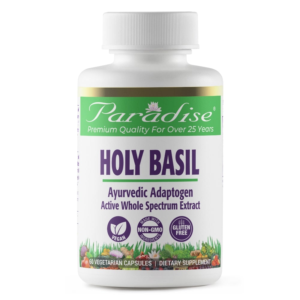 Paradise Herbs Organics® Holy Basil — 60 вегетарианских капсул Paradise Herbs