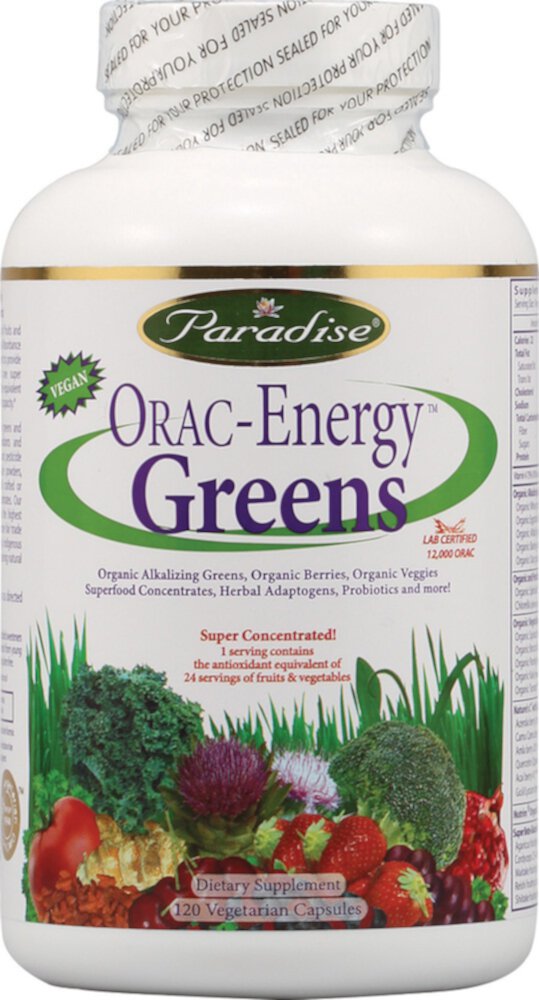 Paradise Herbs Orac Energy Greens – 120 вегетарианских капсул Paradise Herbs