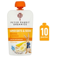 Peter Rabbit Organics Super Oats & Seeds Puree Banana & Mango — 4 унции каждого / упаковка из 10 штук Peter Rabbit Organics