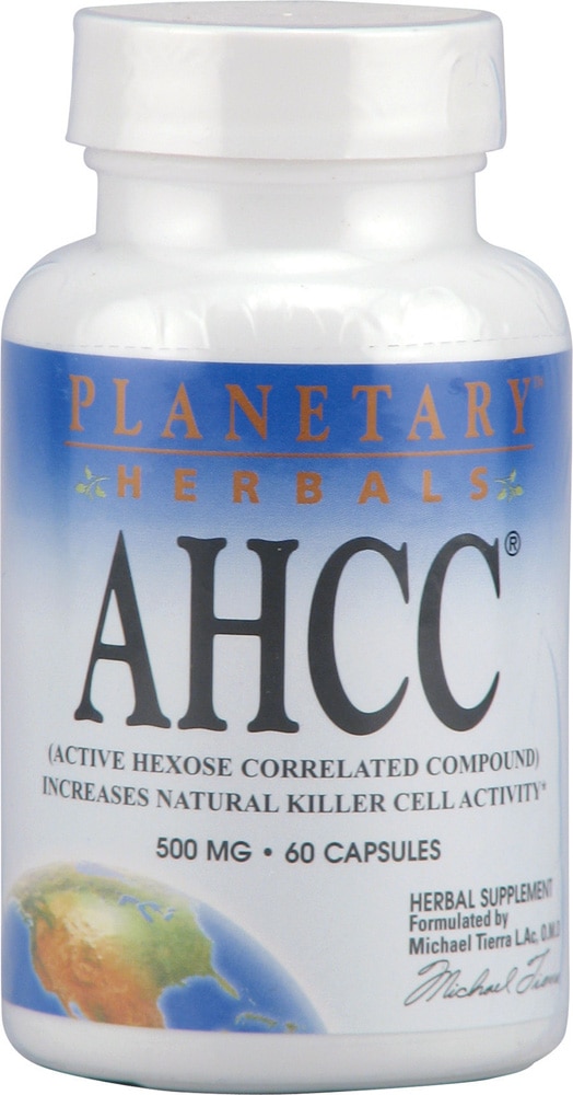 Planetary Herbals AHCC® -- 500 мг -- 60 капсул Planetary Herbals