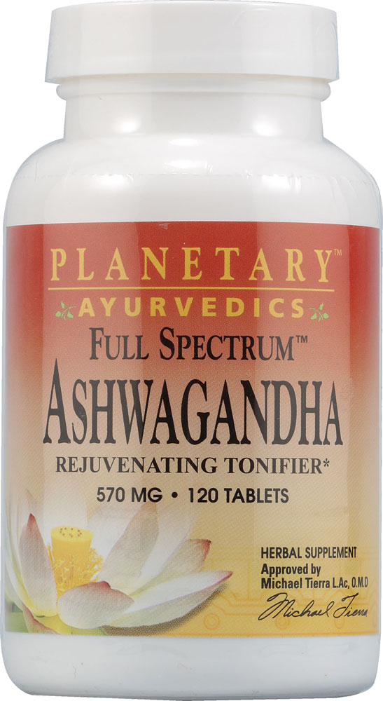 Ayurvedics Full Spectrum™ Ashwagandha -- 570 mg - 120 Tablets (Таблетки) Planetary Herbals