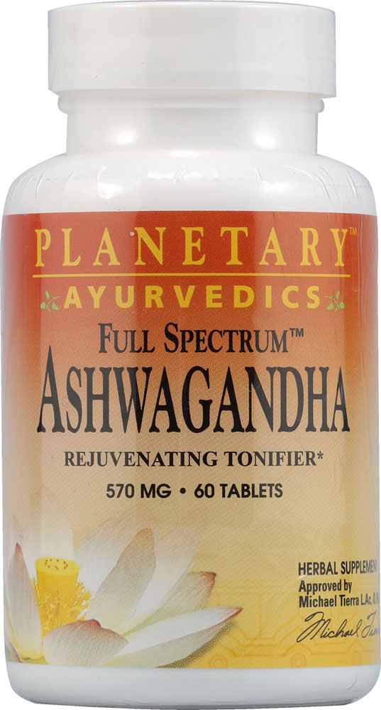 Ayurvedics Full Spectrum™ Ashwagandha -- 570 mg - 60 Tablets (Таблетки) Planetary Herbals