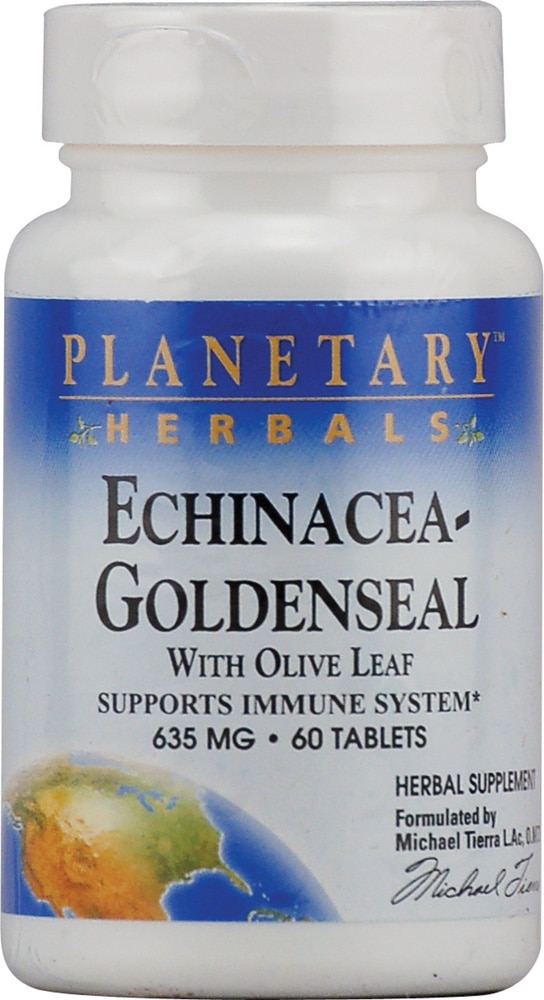 Planetary Herbals Echinacea Goldenseal with Olive Leaf — 635 мг — 60 таблеток Planetary Herbals