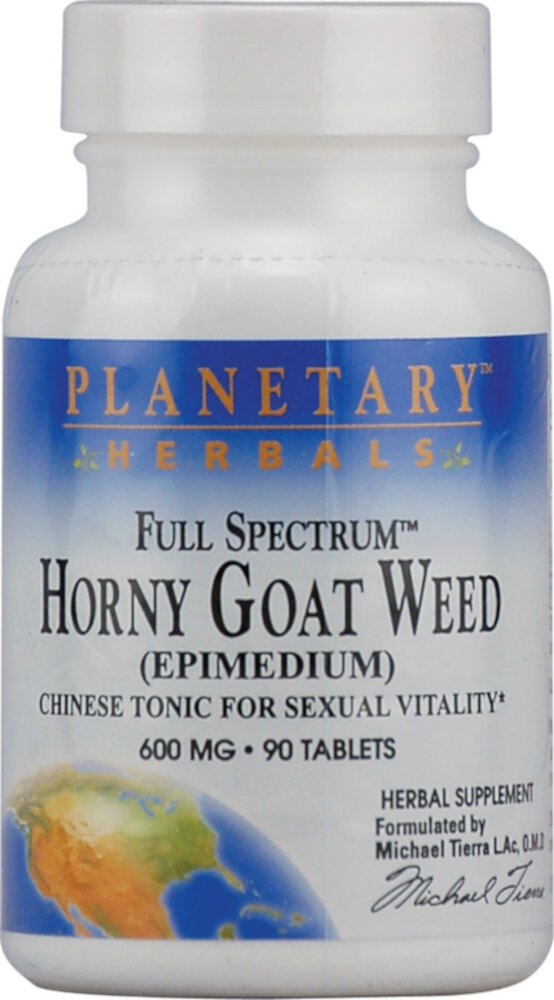 Planetary Herbals Full Spectrum™ Horny Goat Weed — 600 мг — 90 таблеток Planetary Herbals
