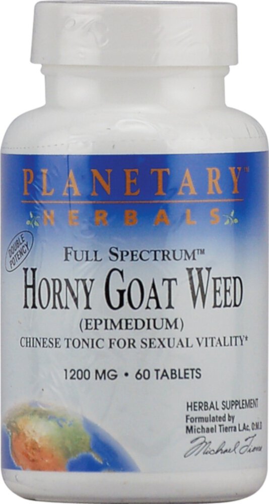 Planetary Herbals Full Spectrum™ Horny Goat Weed — 1200 мг — 60 таблеток Planetary Herbals