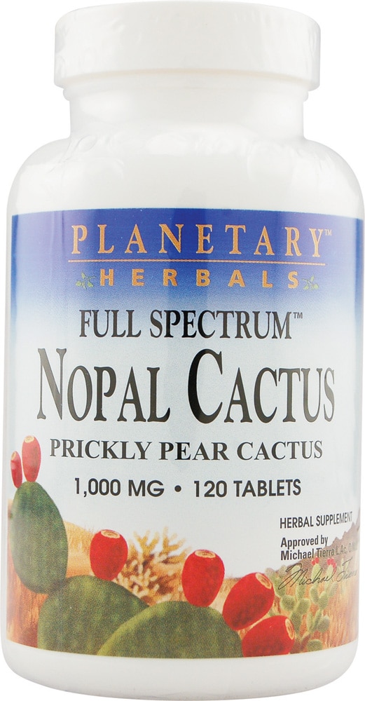 Planetary Herbals Full Spectrum™ Nopal Cactus -- 1000 мг -- 120 таблеток Planetary Herbals