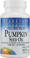 Масло семян тыквы Full Spectrum™ -- 1000 мг -- 45 мягких желатиновых капсул Planetary Herbals