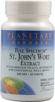 Planetary Herbals Full Spectrum™ Экстракт зверобоя продырявленного – 600 мг – 60 таблеток Planetary Herbals