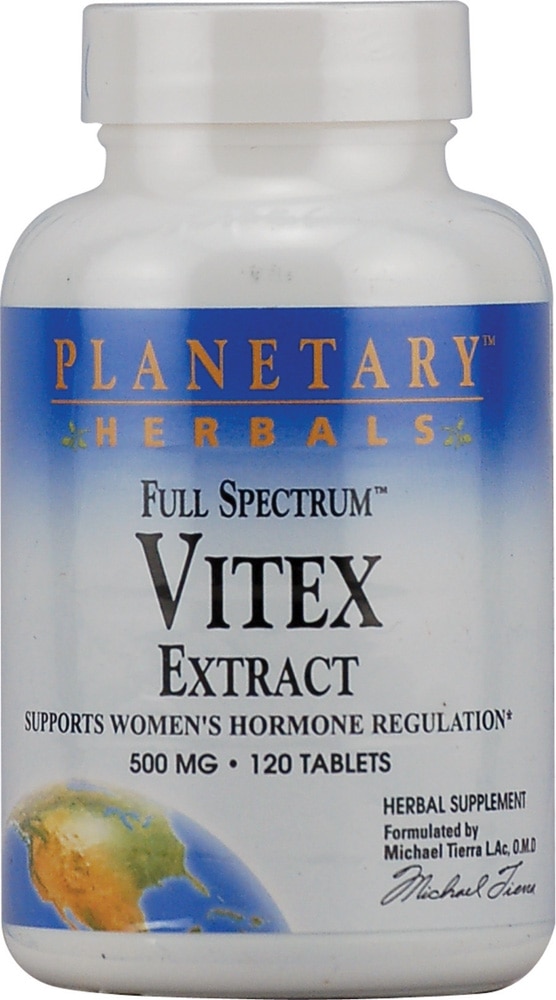 Экстракт витекса Planetary Herbals Full Spectrum™ -- 500 мг -- 120 таблеток Planetary Herbals
