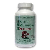 Reishi Mushroom Supreme™ -- 650 mg - 200 Tablets (Таблетки) Planetary Herbals