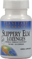 Slippery Elm Lozenges (Пастилки) Strawberry -- 150 mg - 24 Lozenges Planetary Herbals