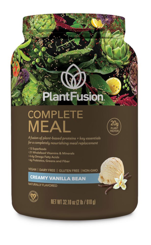 PlantFusion Complete Meal Shake со сливочно-ванильными бобами — 32,1 унции PlantFusion