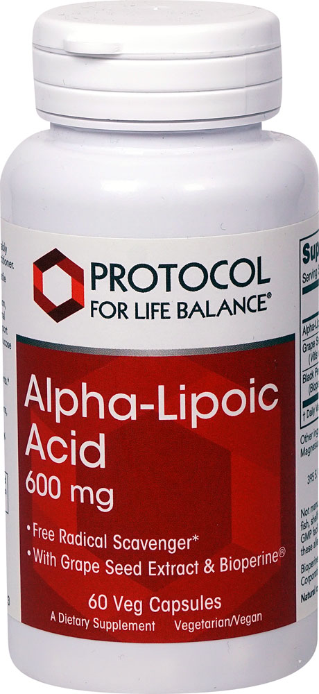 Alpha-Lipoic Acid -- 600 mg - 60 Veg Capsules (Вегетарианские капсулы) Protocol for Life Balance