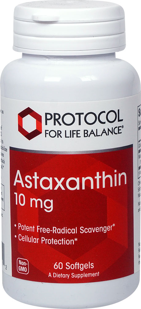 Astaxanthin -- 10 mg - 60 Softgels (Мягкие капсулы) Protocol for Life Balance