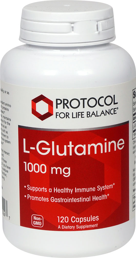 L-глютамин — 1000 мг — 120 капсул Protocol for Life Balance