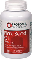 Flax Seed Oil -- 1000 mg - 120 Softgels (Мягкие капсулы) Protocol for Life Balance