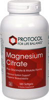 Magnesium Citrate -- 180 Softgels (Мягкие капсулы) Protocol for Life Balance