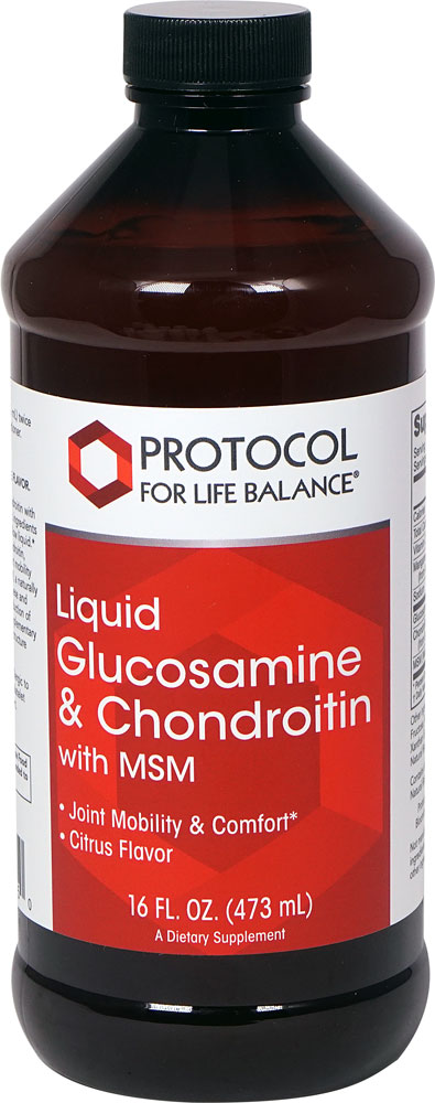 Liquid (Жидкость) Glucosamine & Chondroitin with MSM Citrus -- 16 fl oz (Жидкие унции) Protocol for Life Balance