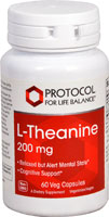 L-Theanine -- 200 mg - 60 Veg Capsules (Вегетарианские капсулы) Protocol for Life Balance