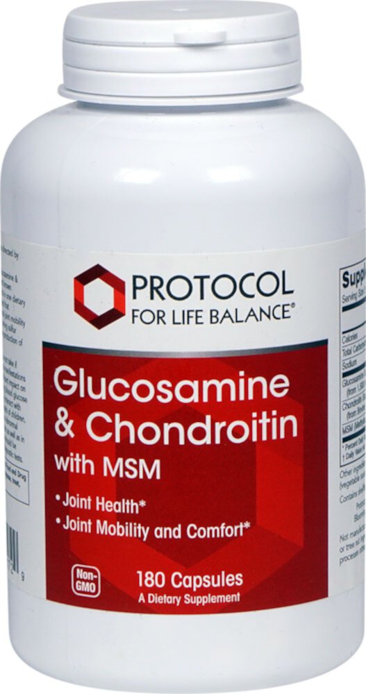 Glucosamine & Chondroitin with MSM -- 180 Capsules (Капсулы) Protocol for Life Balance