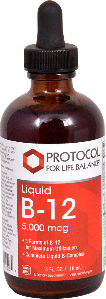 Liquid (Жидкость) B-12 -- 5000 mcg - 4 fl oz (Жидкие унции) Protocol for Life Balance