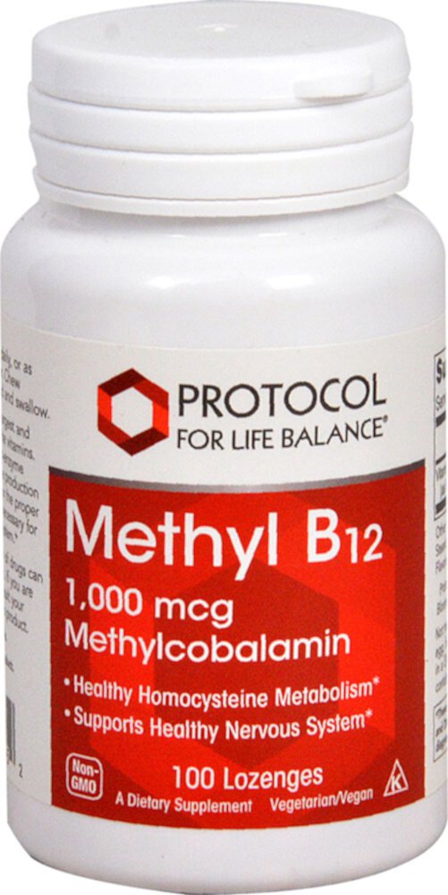 Methyl B12 -- 1000 mcg - 100 Lozenges (Пастилки) Protocol for Life Balance