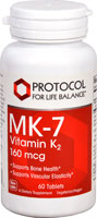 MK-7 Vitamin K2 -- 160 mcg - 60 Tablets (Таблетки) Protocol for Life Balance