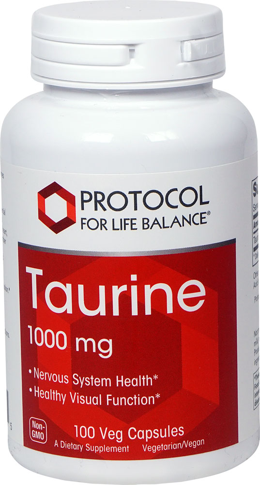 Taurine -- 1000 mg - 100 Veg Capsules (Вегетарианские капсулы) Protocol for Life Balance