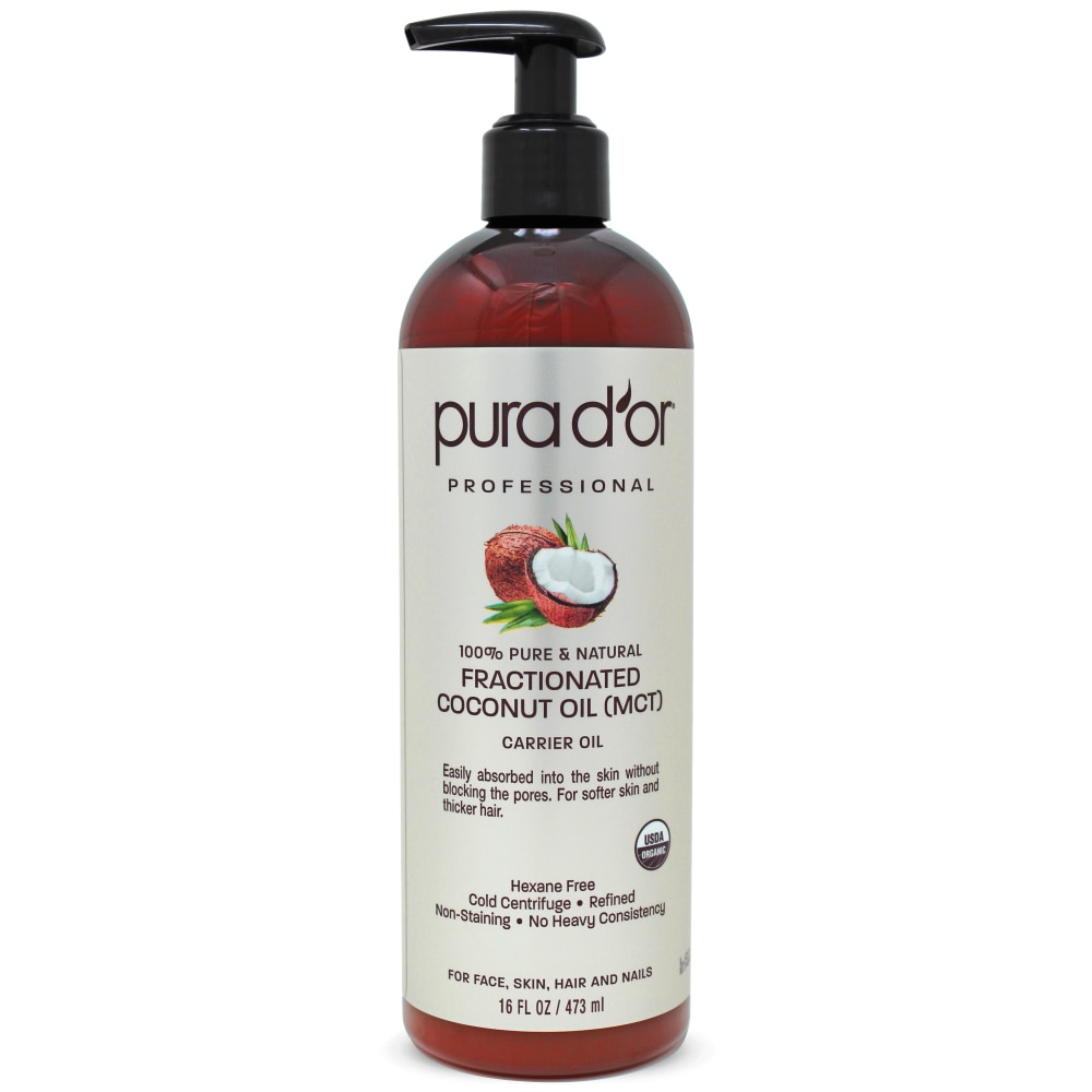 Органическое фракционированное кокосовое масло Pura D'or -- 16 жидких унций PURA D'OR