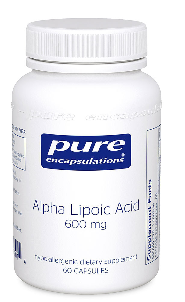Альфа-липоевая кислота - 600 мг - 60 капсул - Pure Encapsulations Pure Encapsulations