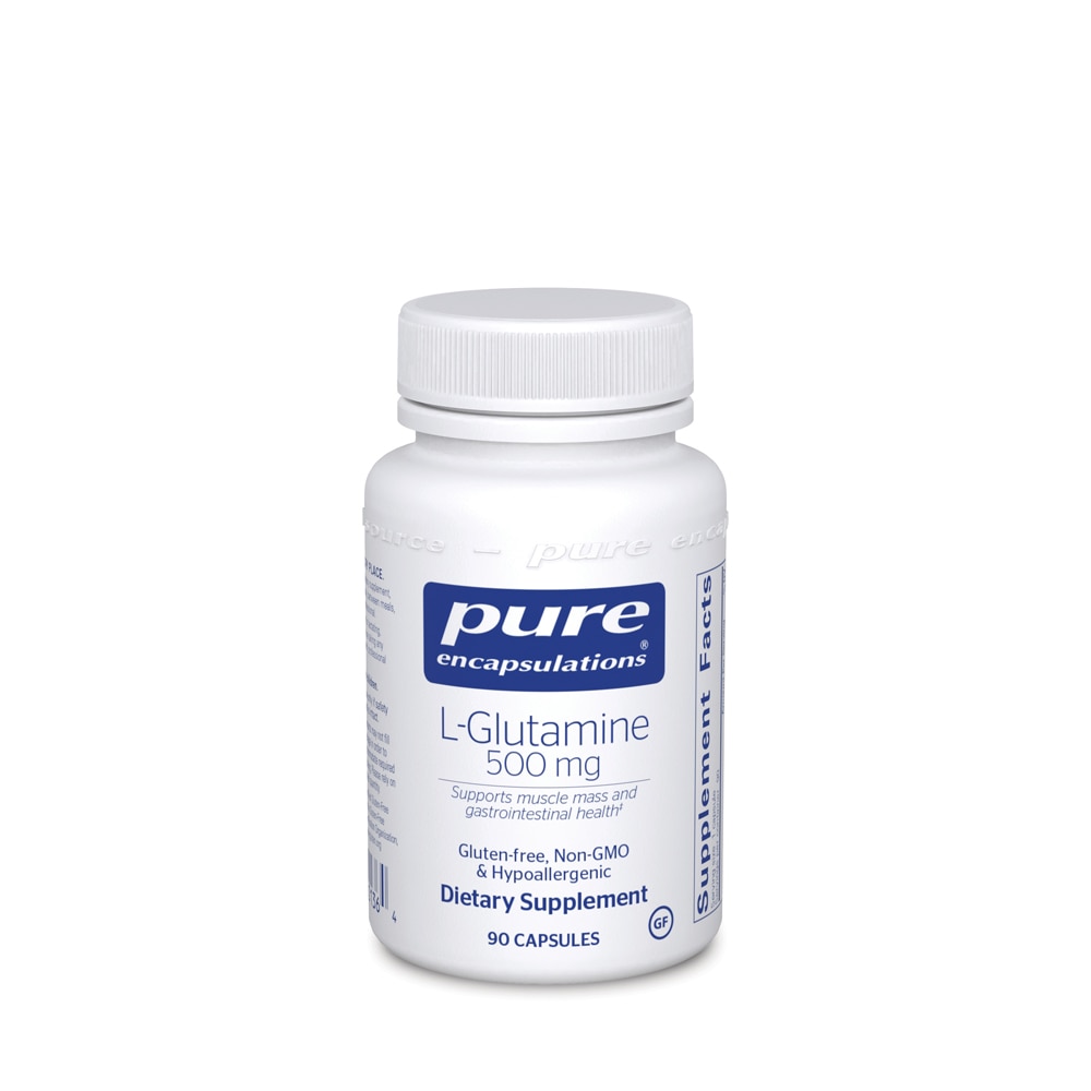 L-глютамин — 500 мг — 90 капсул Pure Encapsulations
