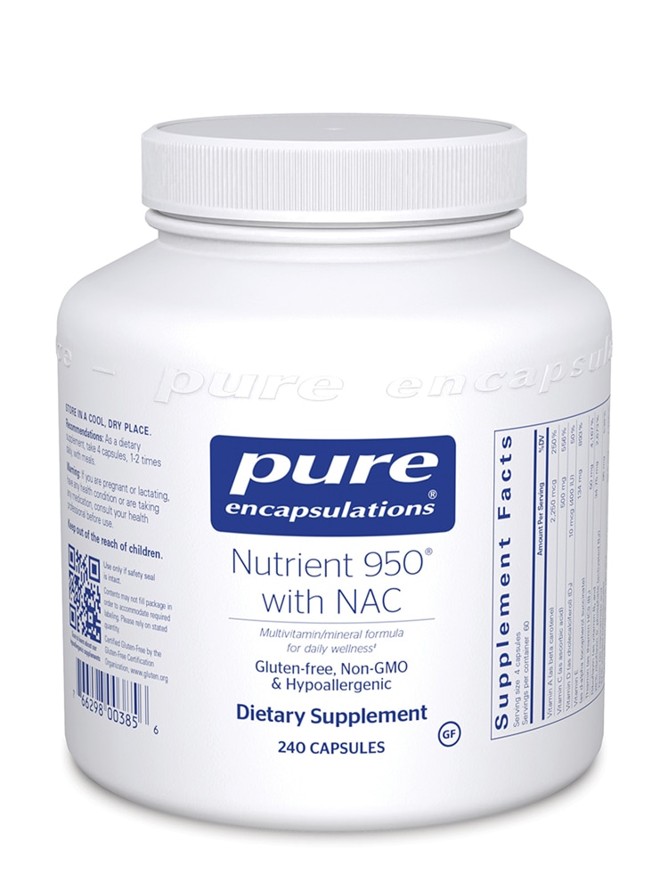 Pure Encapsulations Nutrient 950® с NAC — 240 капсул Pure Encapsulations