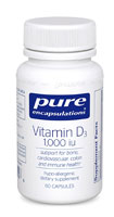 Vitamin D3 -- 1000 IU - 60 Capsules (Капсулы) Pure Encapsulations