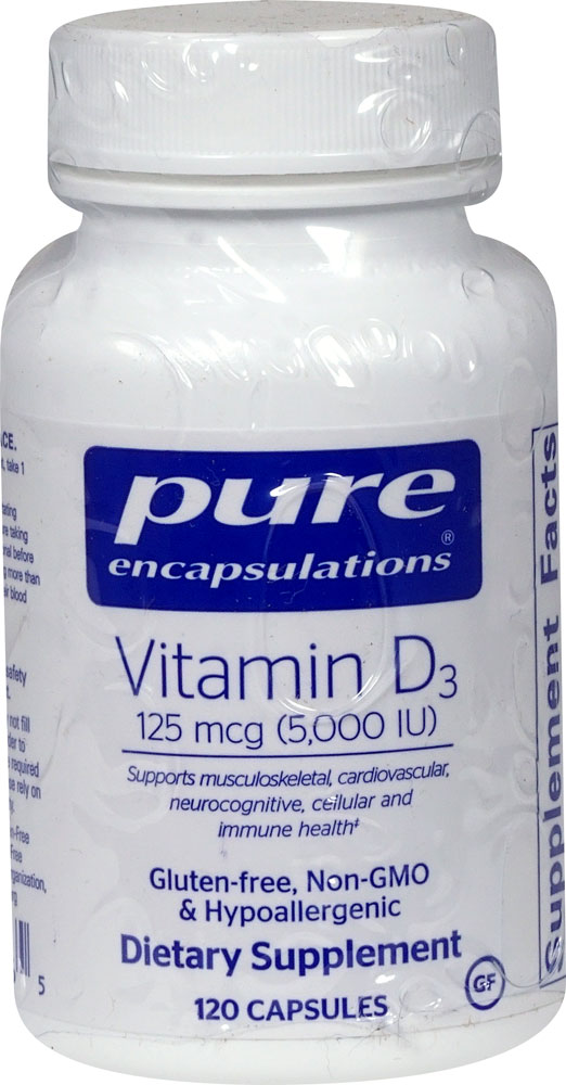 Витамин D3 - 5000 МЕ - 120 капсул - Pure Encapsulations Pure Encapsulations
