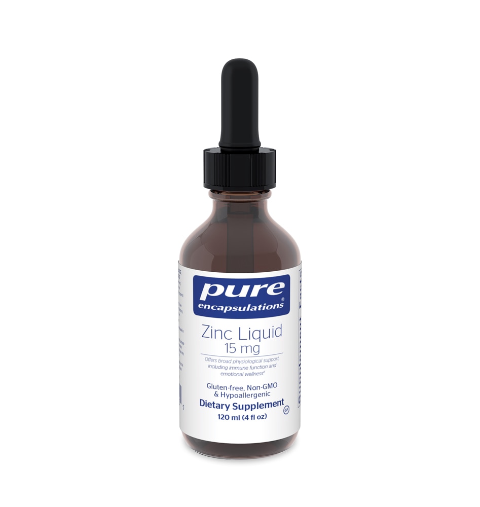 Zinc Liquid (Жидкость) -- 15 mg - 4 fl oz (Жидкие унции) Pure Encapsulations