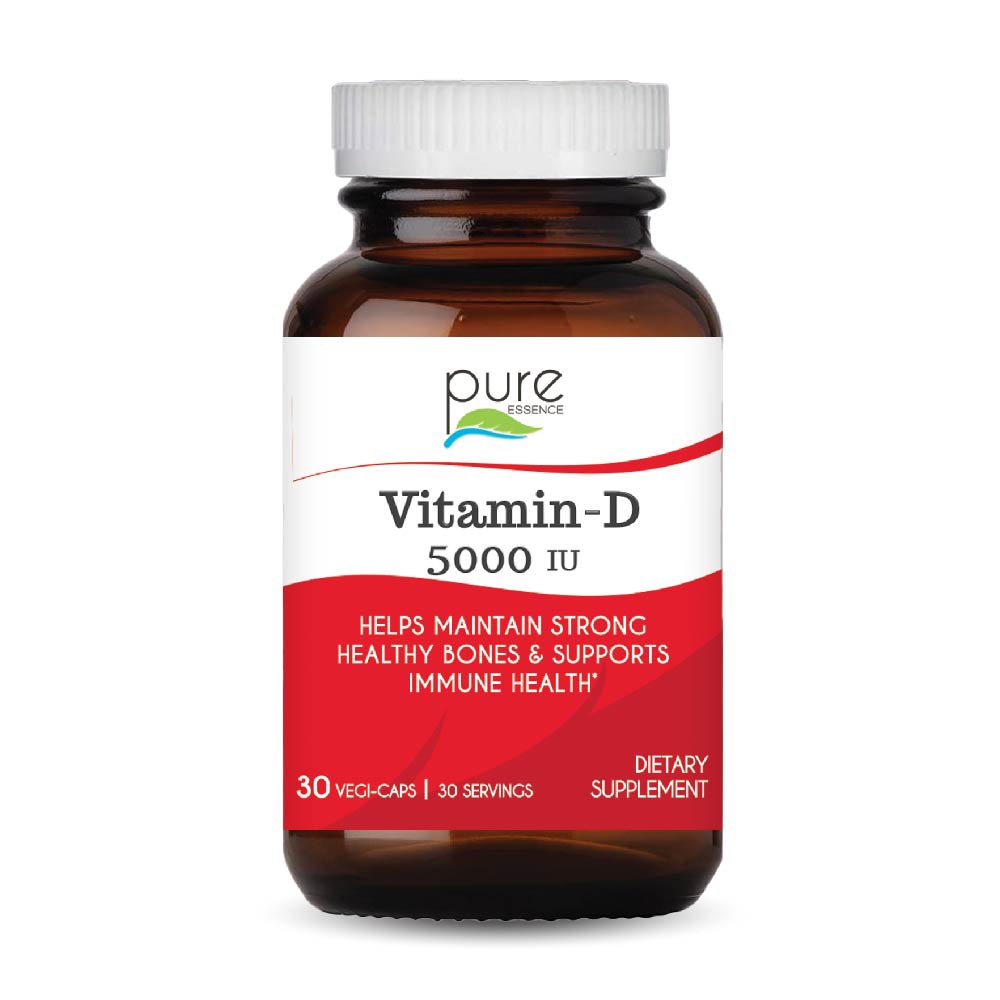 Vitamin-D -- 5000 IU - 30 Vegi-Caps Pure Essence