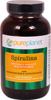 Spirulina -- 500 mg - 200 Vegetarian Capsules (Вегетарианские капсулы) Pure Planet