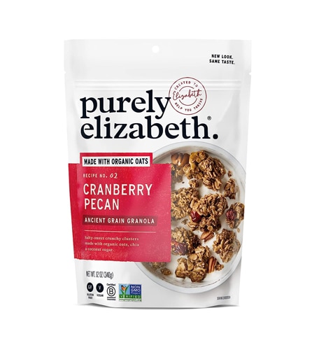 Purely Elizabeth Ancient Grain Granola Безглютеновая клюква с пеканом, 12 унций Purely Elizabeth